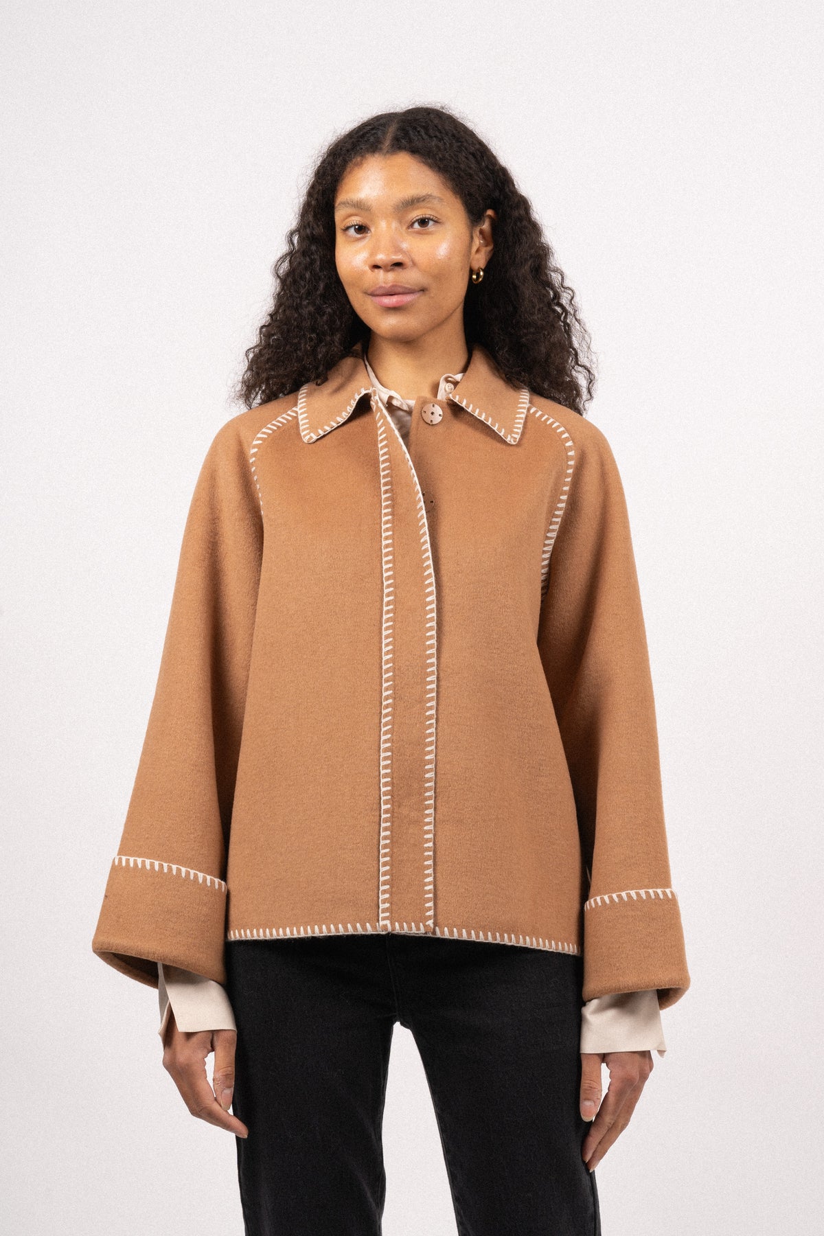 Yasalami Handmade Wool Mix Jacket - Nomad W/Birch Stich