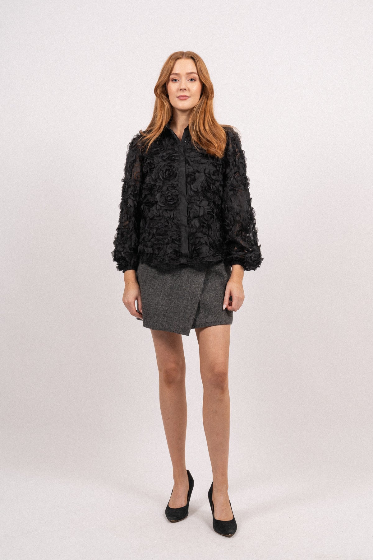 Yasroso LS Neck Shirt - Black