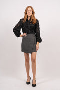 Yassummer HW Short Wool Mix Skirt - Grey Melange