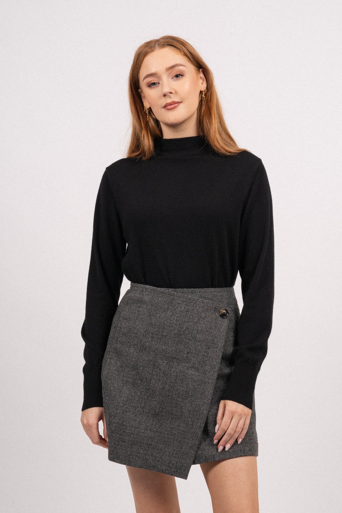Hanni LS Knit T-Neck - Black