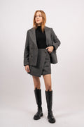Yassummer HW Short Wool Mix Skirt - Grey Melange