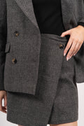 Yassummer HW Short Wool Mix Skirt - Grey Melange