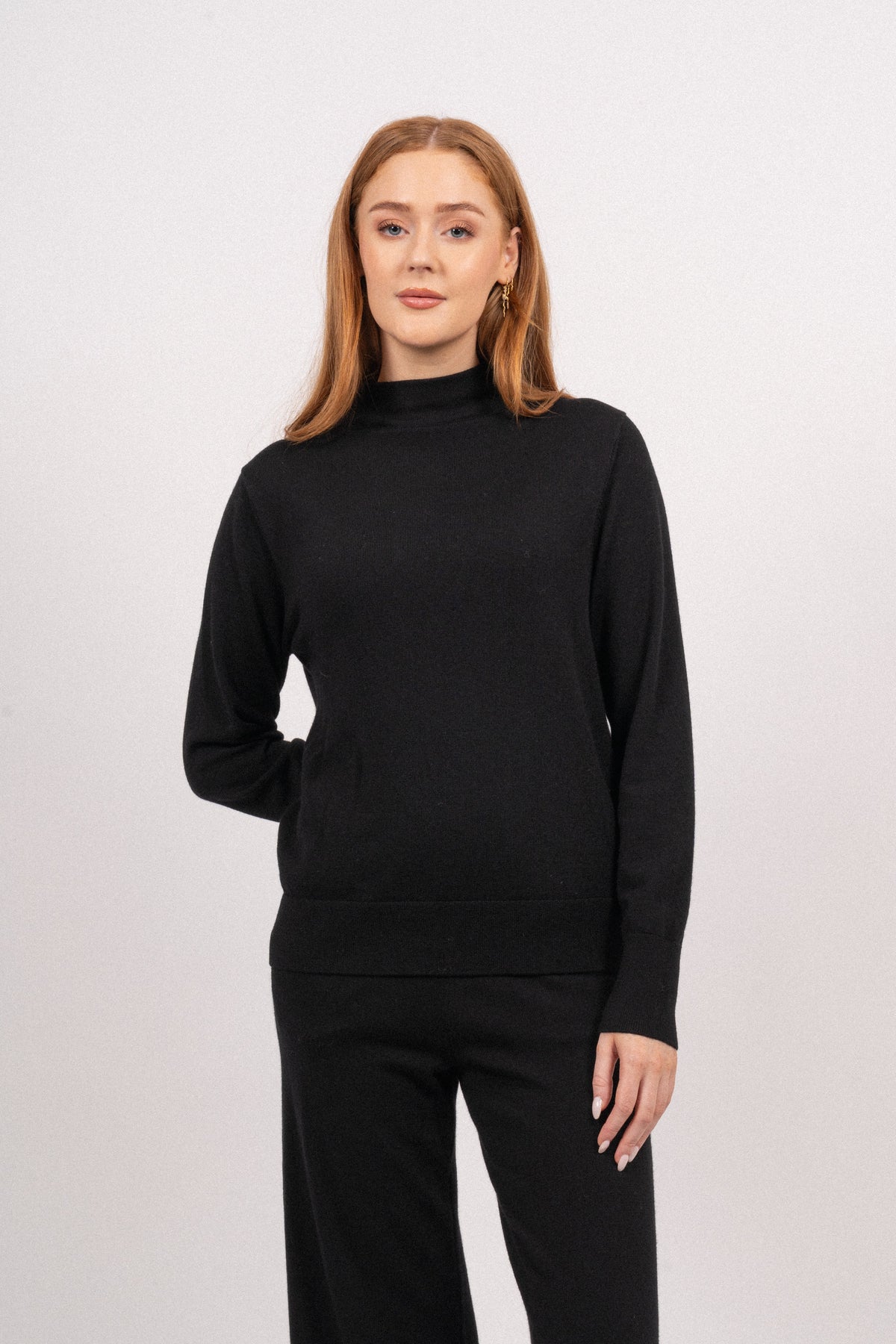 Hanni LS Knit T-Neck - Black