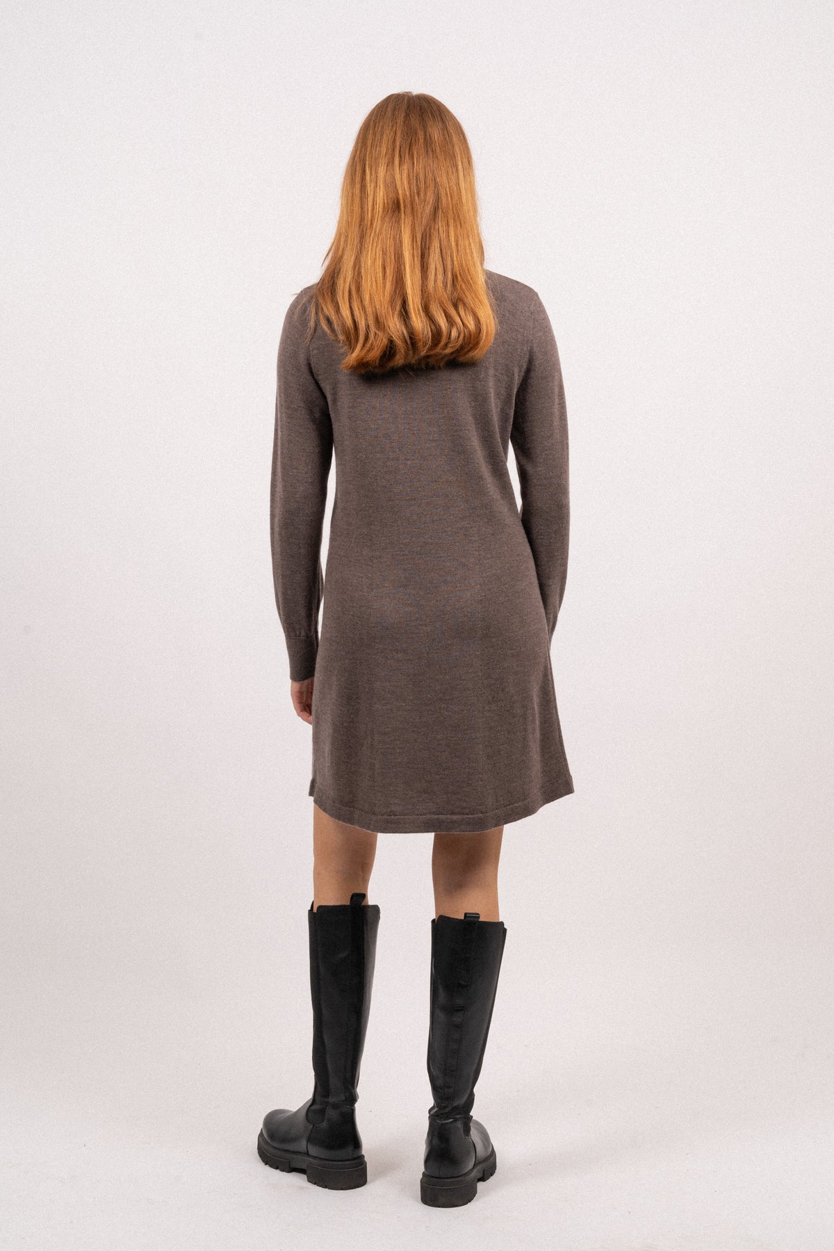 Hanni LS Knit Dress - Brownie Melange
