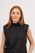 Idacc Pin Stripe Top - Dark Grey