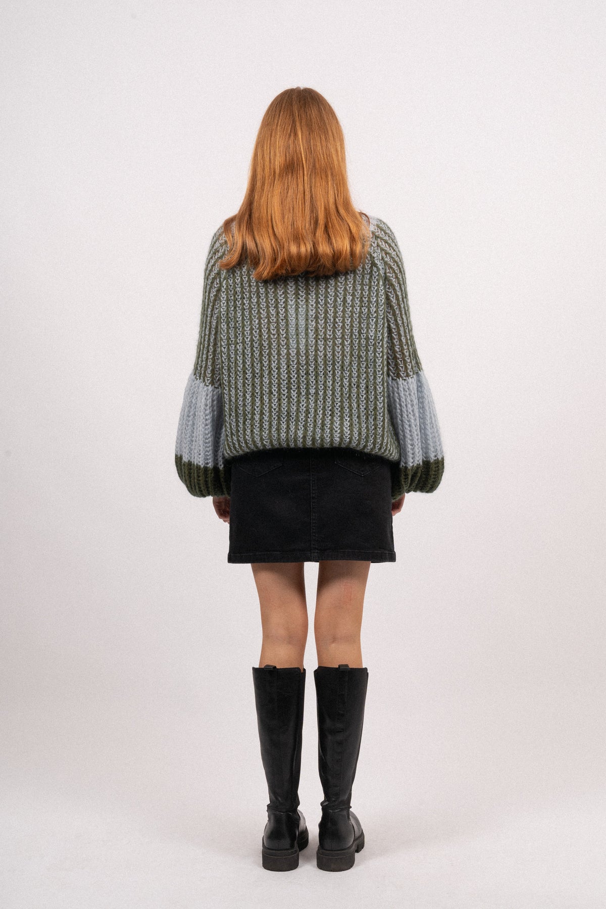 Liana Knit Sweater - Light Blue/Army
