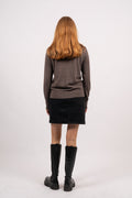 Hanni LS Knit T-Neck - Brownie Melange