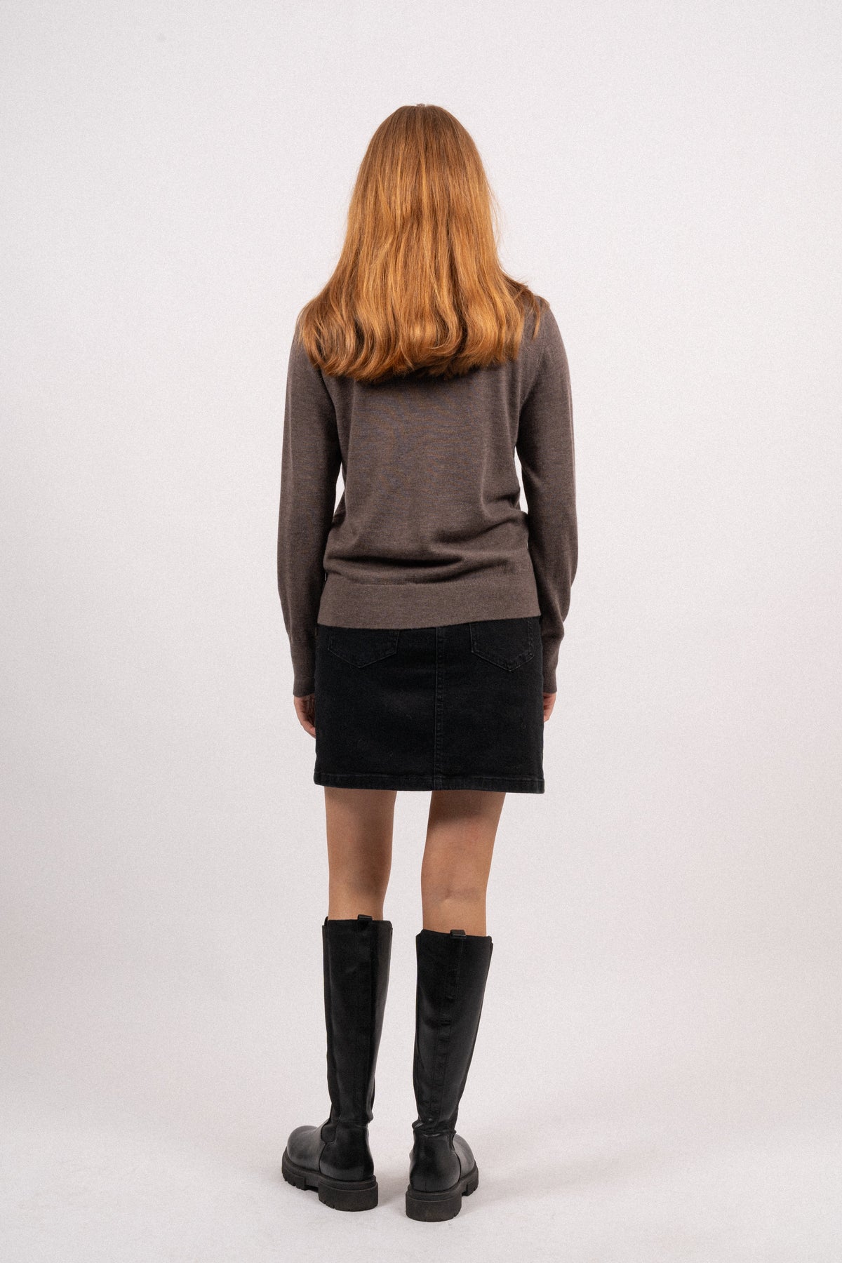 Hanni LS Knit T-Neck - Brownie Melange