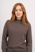 Hanni LS Knit T-Neck - Brownie Melange