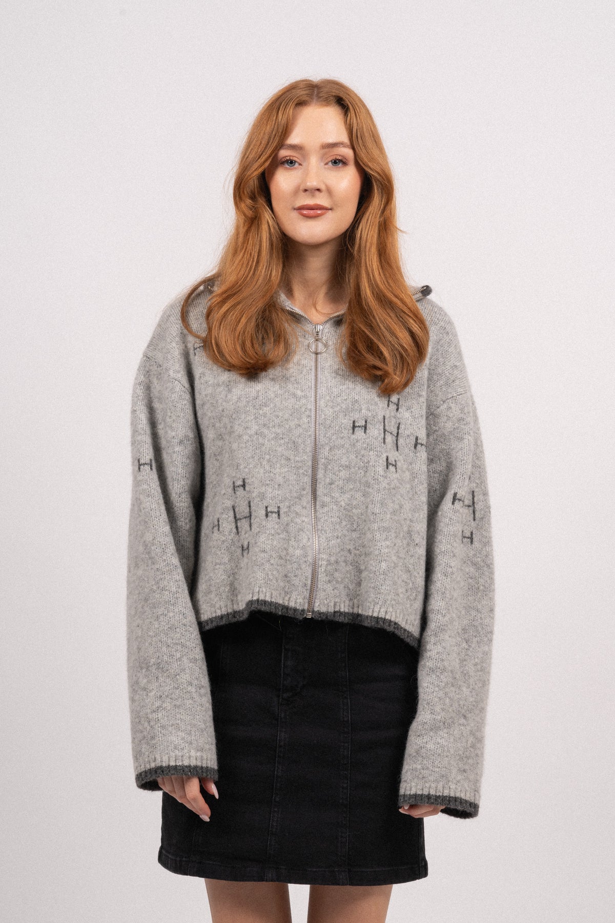 Iben Zip Jacket - Grey With Dark Details