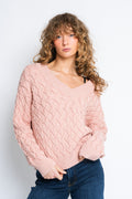 Textured Cotton V-Neck - Autumn Sunset