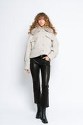 Charlie Jacket Wool Boucle Thick Faux Fur - Crème