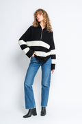 OthiliaIW Zipper Pullover - Black/Whisper