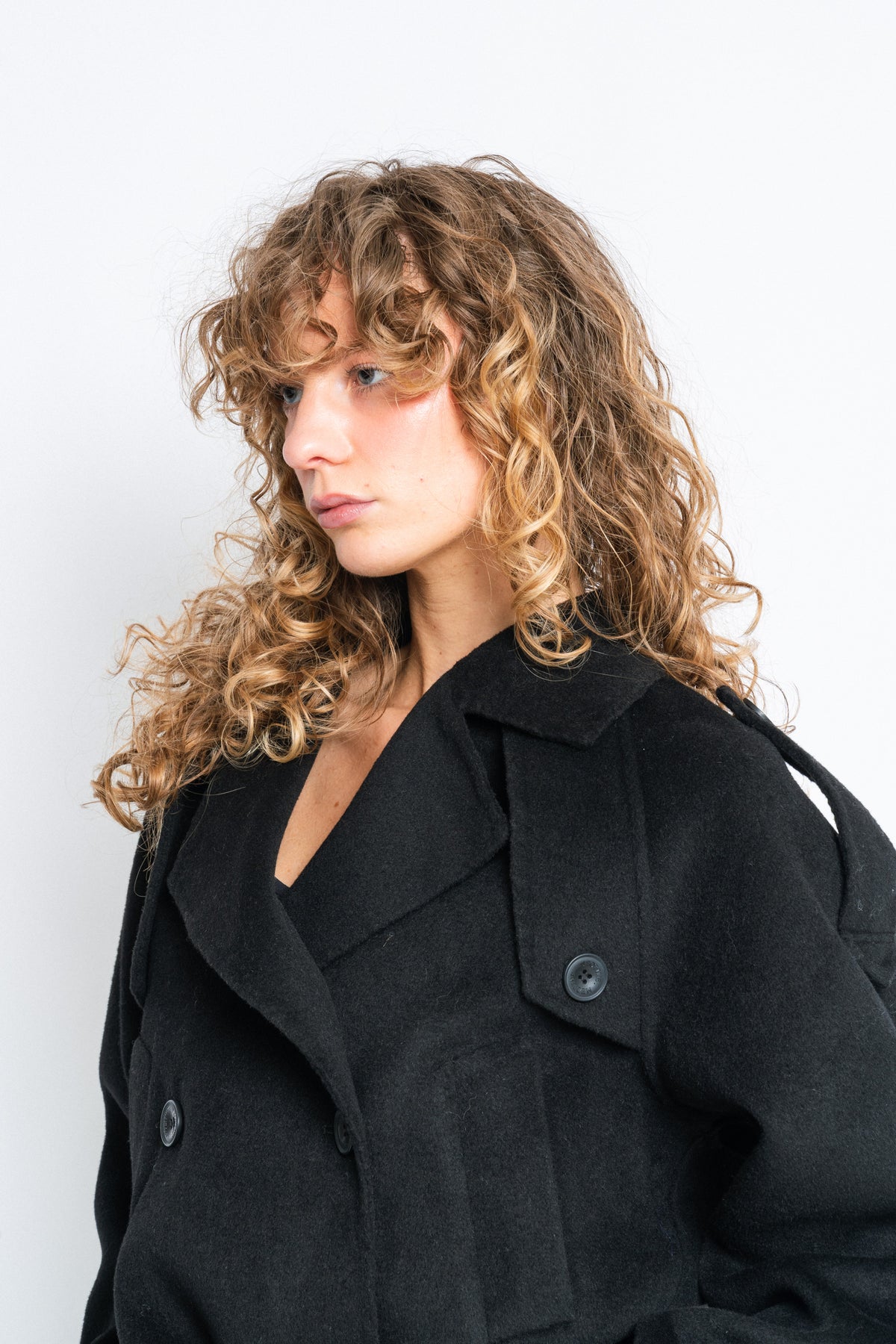 John Wool Trench Jacket - Black