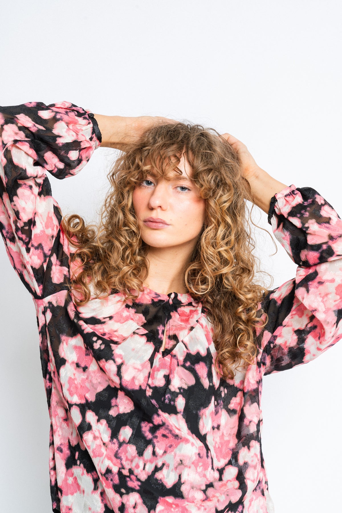 CisiraIW Blus - Pink Floaty Flower