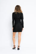 Glitter Jersey Mini Dress - Black