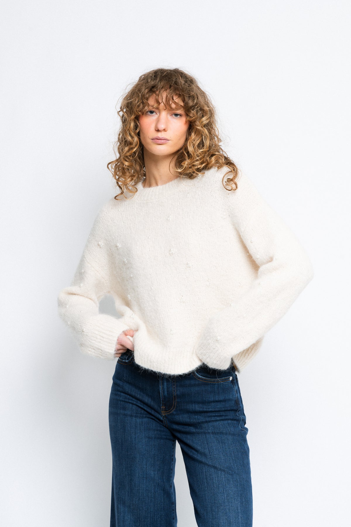 Gabella Ls Pearl Knit - Birch