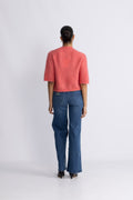 Andrea Knit Rib Kofta - Spiced Coral