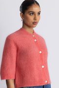 Andrea Knit Rib Kofta - Spiced Coral