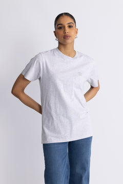 Lili Tee Framed Monogram - Heather Grey