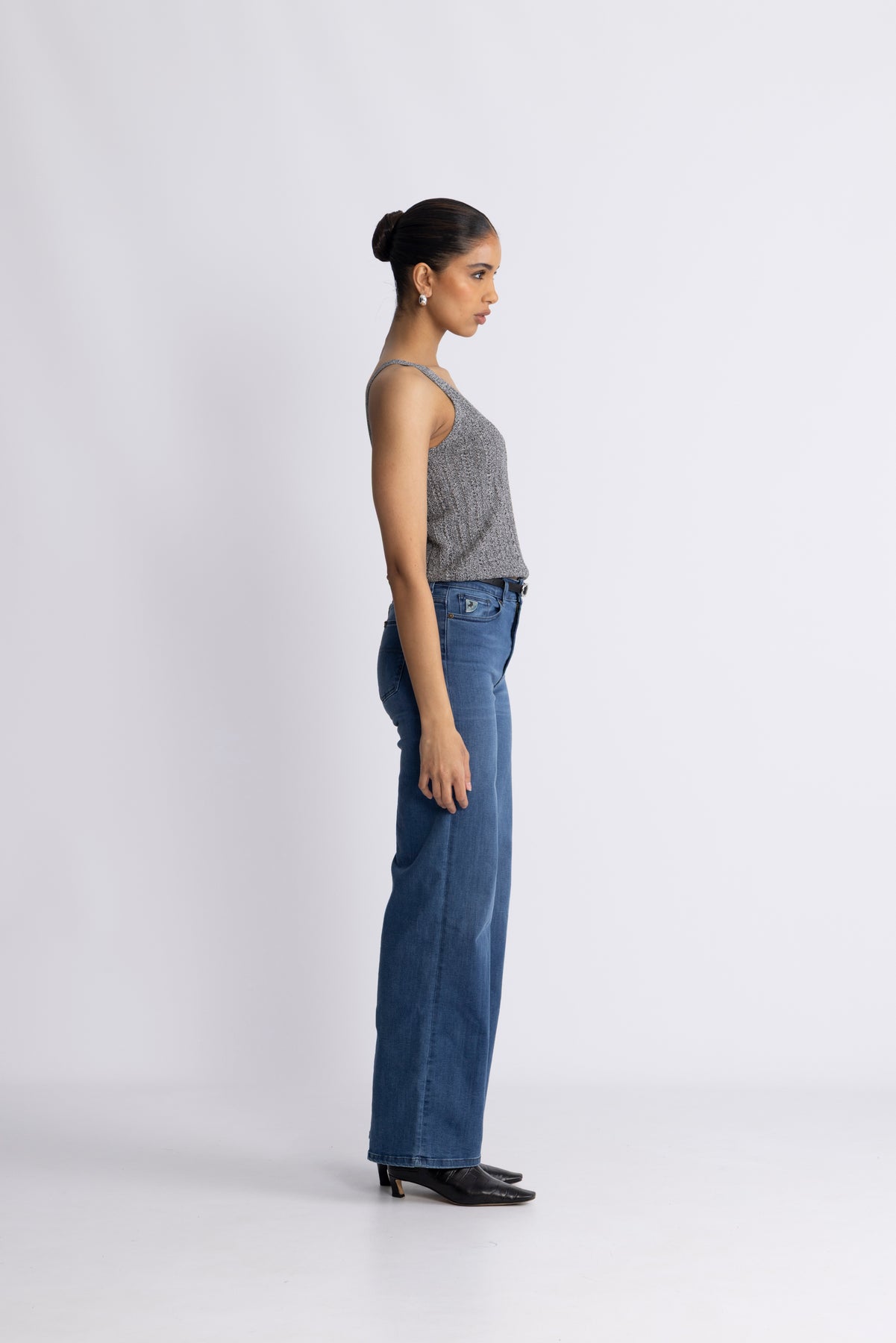 Cressida Melange Knit Top - Svart