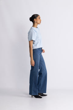 Penelope 2/4 Ruffle Tee Noos - Cashmere Blue