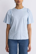 Selected Femme Penelope 2/4 Ruffle Tee - Cashmere Blue