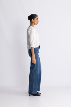 Gemmacc Embroidery Ss Shirt - White
