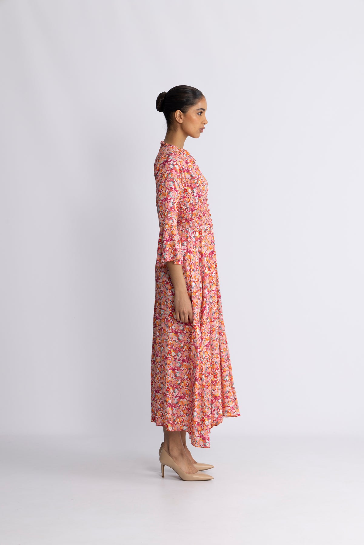 Sally Long Dress - Red Flower