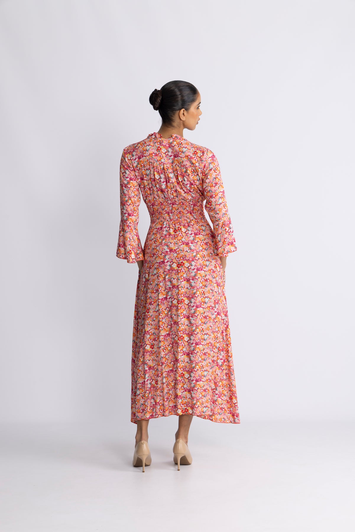 Sally Long Dress - Red Flower