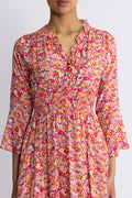 Sally Long Dress - Red Flower
