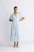 Angie Solid Long Dress - L.Blue