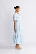 Angie Solid Long Dress - L.Blue