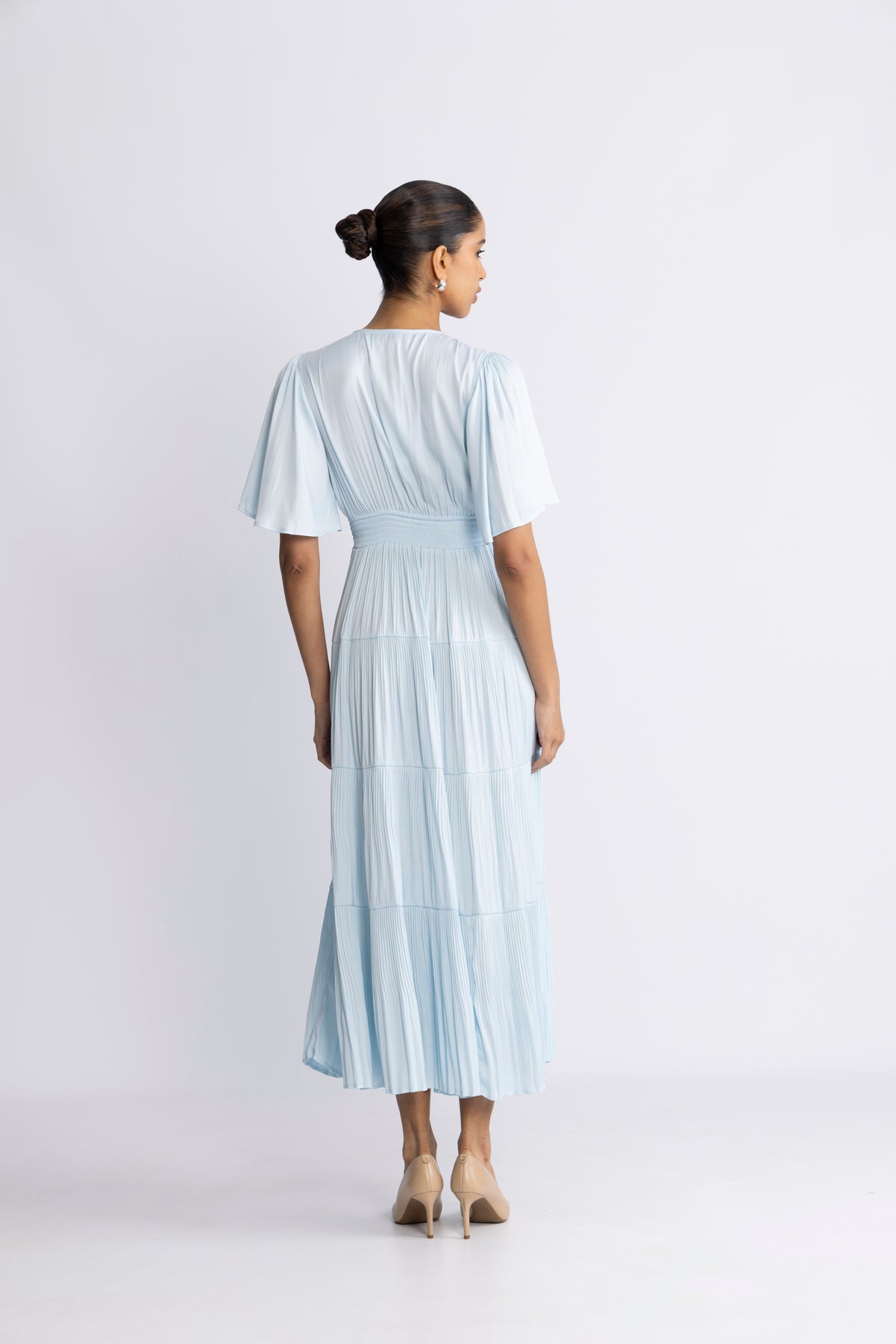 Angie Solid Long Dress - L.Blue