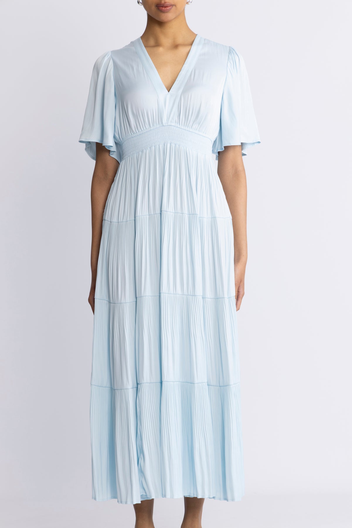 Angie Solid Long Dress - L.Blue