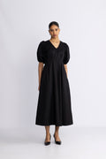 Poppycc Pleat Dress - Svart