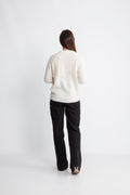 Selected Femme Lulu Ls Knit O-Neck - Snow White Melange