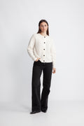 Selected Femme Lulu Stickad Kofta - Snow White Melange