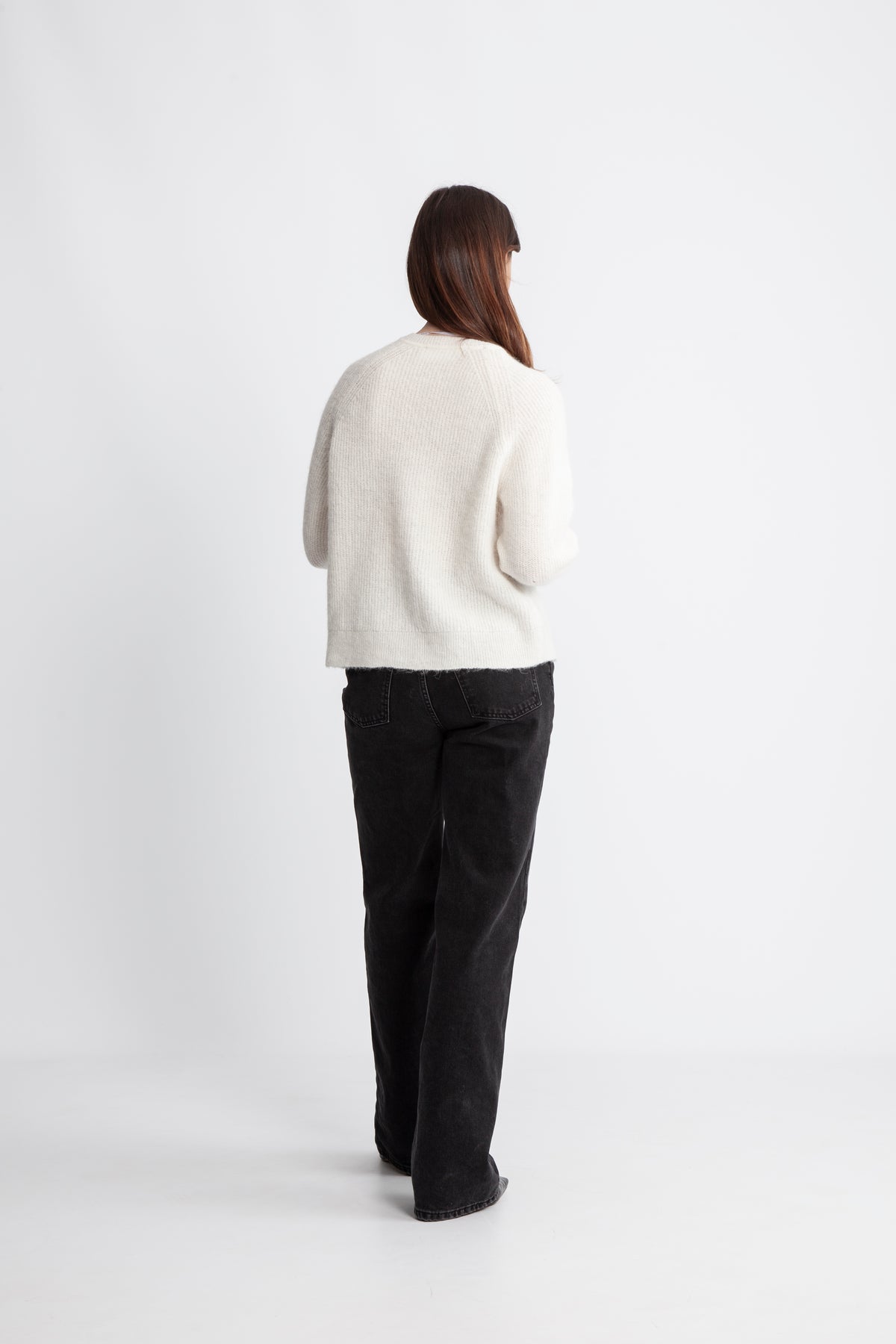 Selected Femme Lulu Stickad Kofta - Snow White Melange