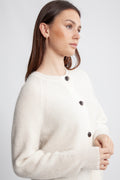 Selected Femme Lulu Stickad Kofta - Snow White Melange