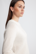 Selected Femme Lulu Ls Knit O-Neck - Snow White Melange