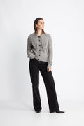 Yassala Ls Tie Neck Knit Cardigan - Medium Grey Melange