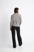 Yassala Ls Tie Neck Knit Cardigan - Medium Grey Melange