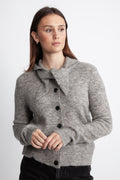 Yassala Ls Tie Neck Knit Cardigan - Medium Grey Melange