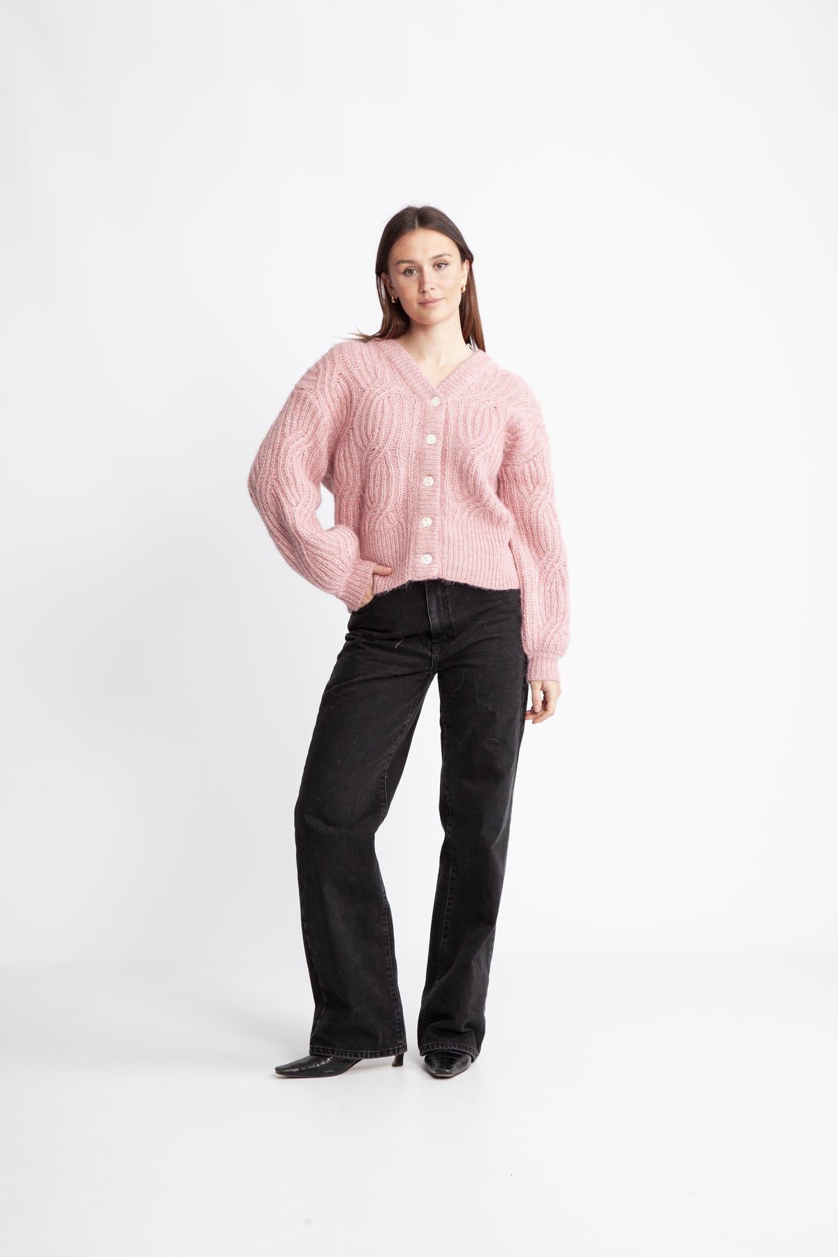 Yaszuma Ls Knit Cardigan - Lilas
