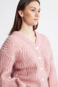 Yaszuma Ls Knit Cardigan - Lilas