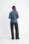 Selected Femme Bea Noa LS Fitted Denim Shirt - Medium Blue Denim