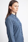 Selected Femme Bea Noa LS Fitted Denim Shirt - Medium Blue Denim