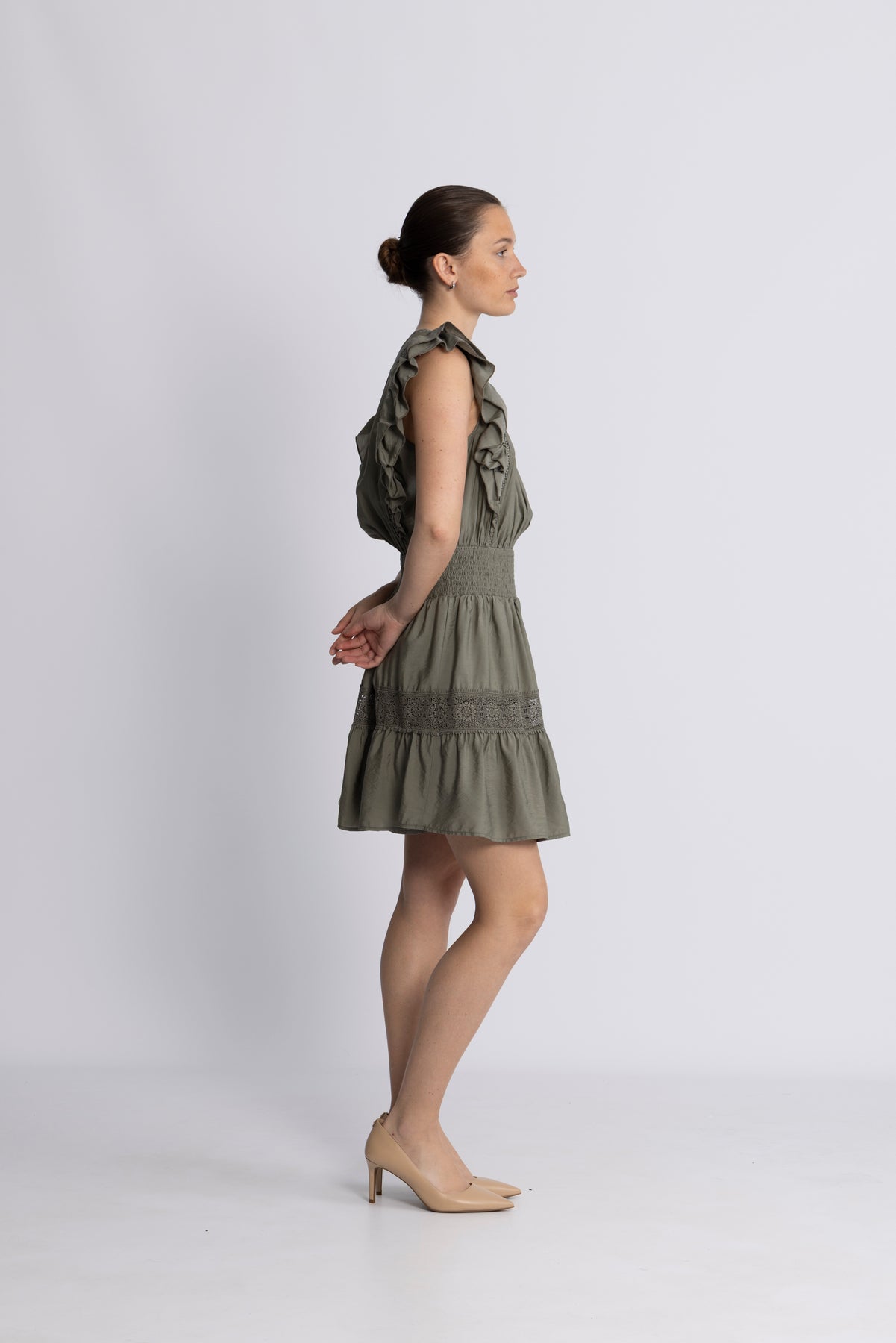Callumcc Frill Pintuck Dress - Army