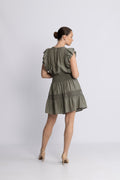 Callumcc Frill Pintuck Dress - Army